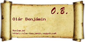 Olár Benjámin névjegykártya
